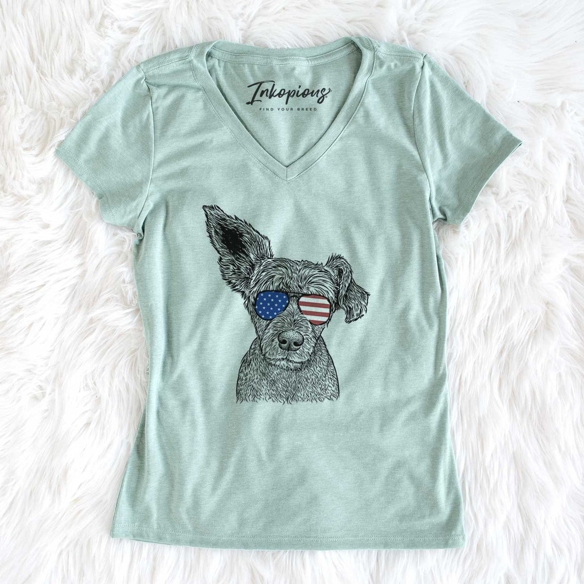 USA Boodles the Schnauzer Mix - Women's Perfect V-neck Shirt