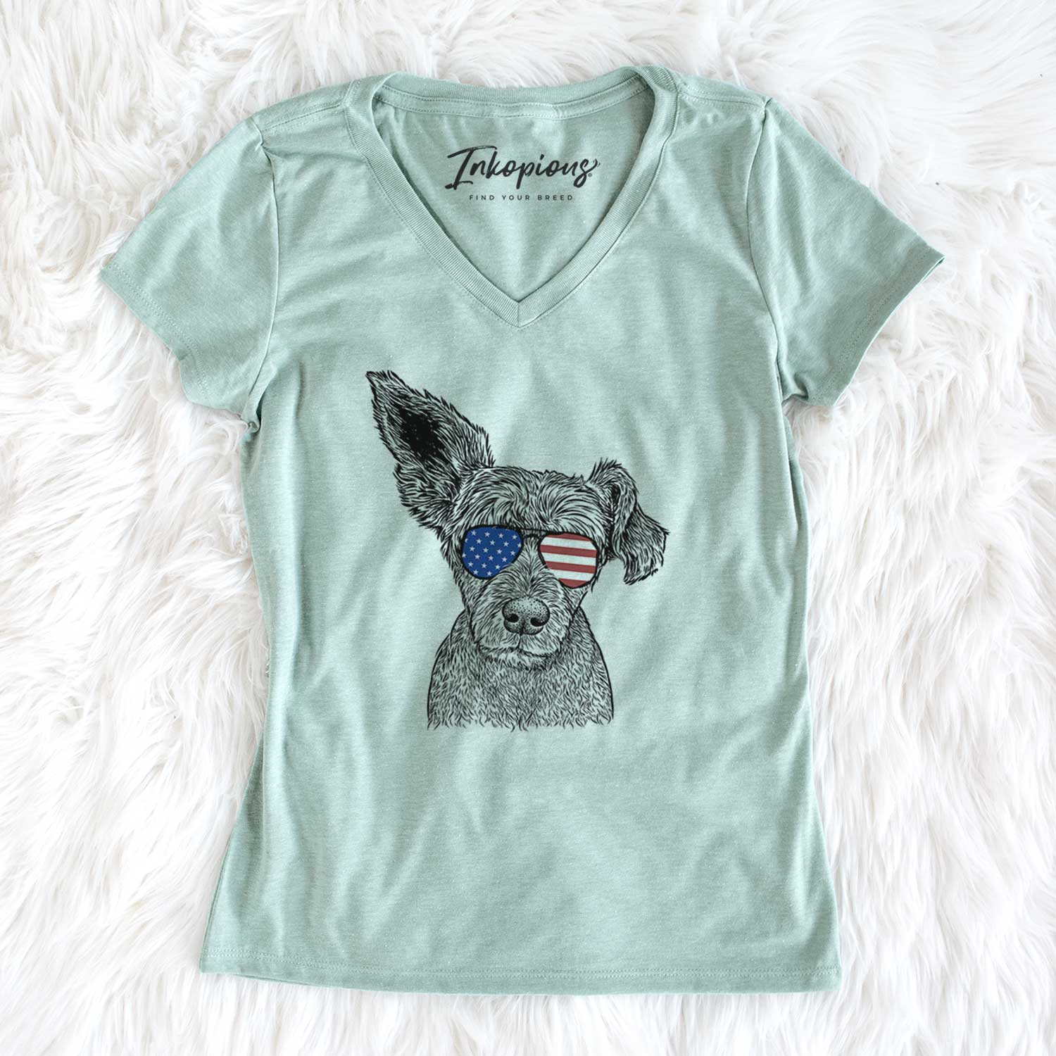 USA Boodles the Schnauzer Mix - Women's Perfect V-neck Shirt