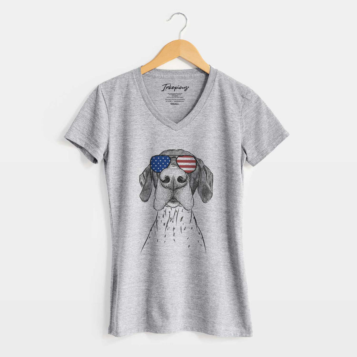 USA Booze the German Shorthaired Pointer - Women&#39;s Perfect V-neck Shirt