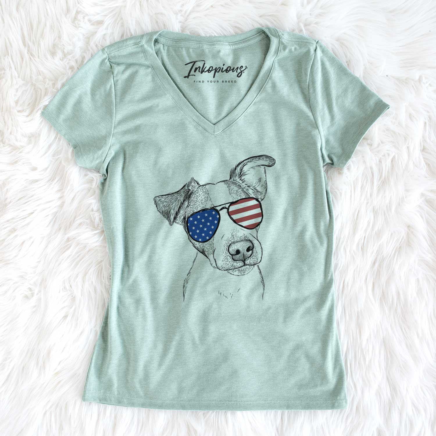 USA Bosse the Jack Russell Terrier - Women's Perfect V-neck Shirt