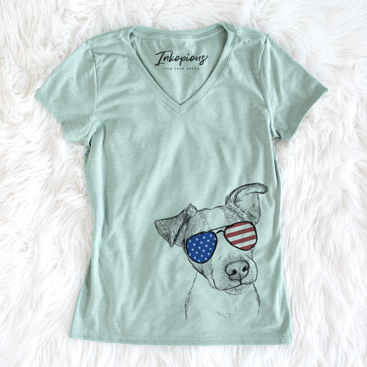 USA Bosse the Jack Russell Terrier - Women's Perfect V-neck Shirt
