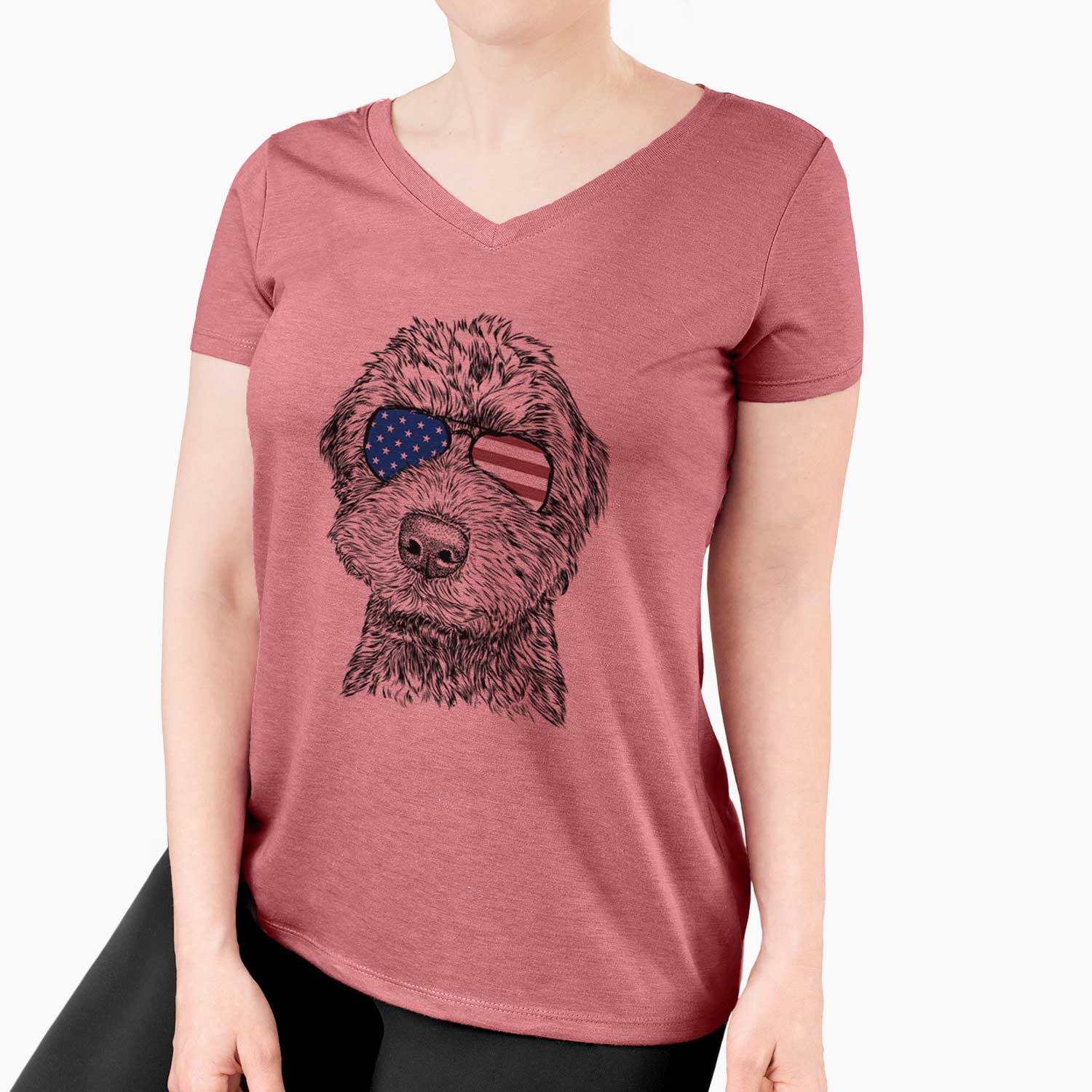 USA Bowser the Whoodle - Women's Perfect V-neck Shirt