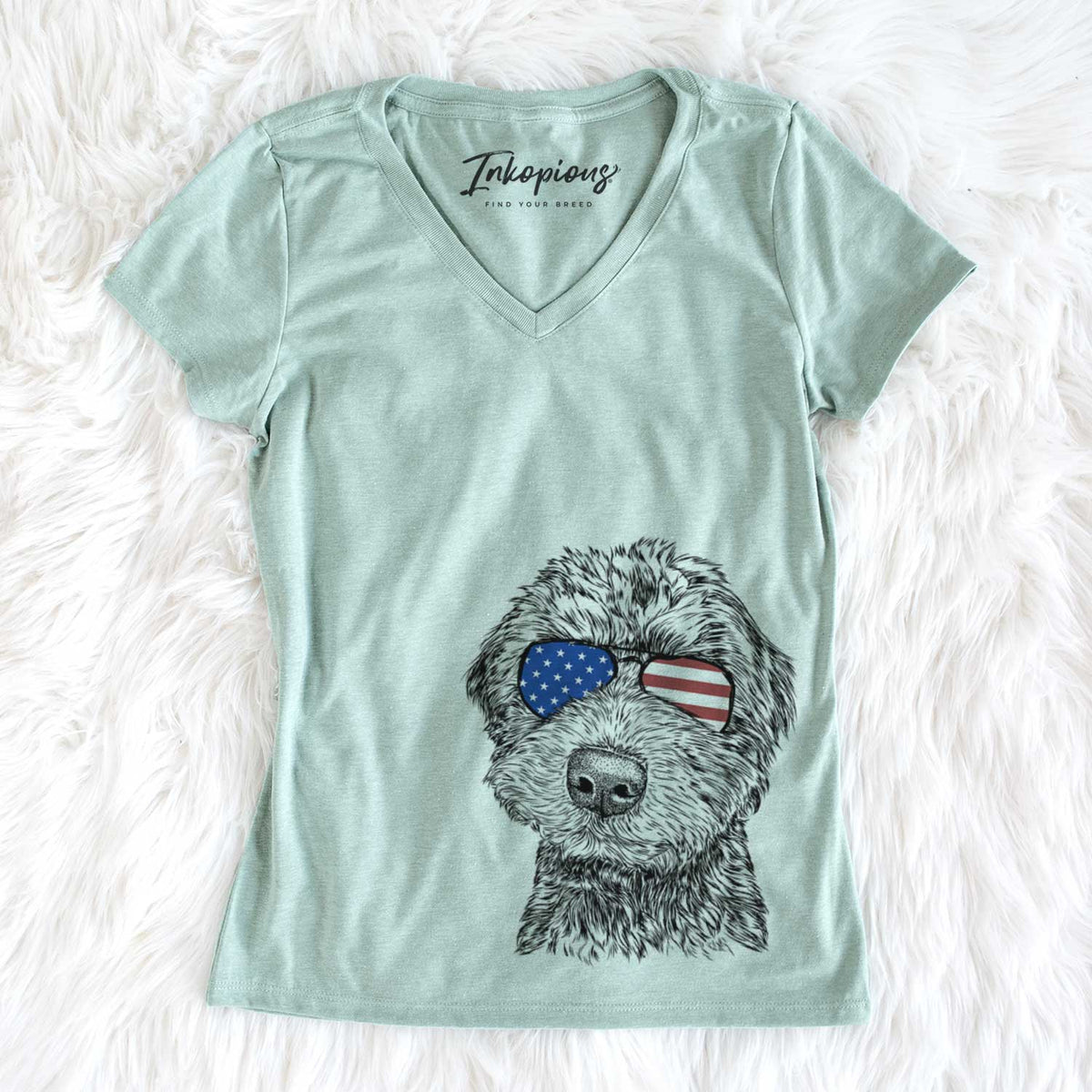 USA Bowser the Whoodle - Women's Perfect V-neck Shirt