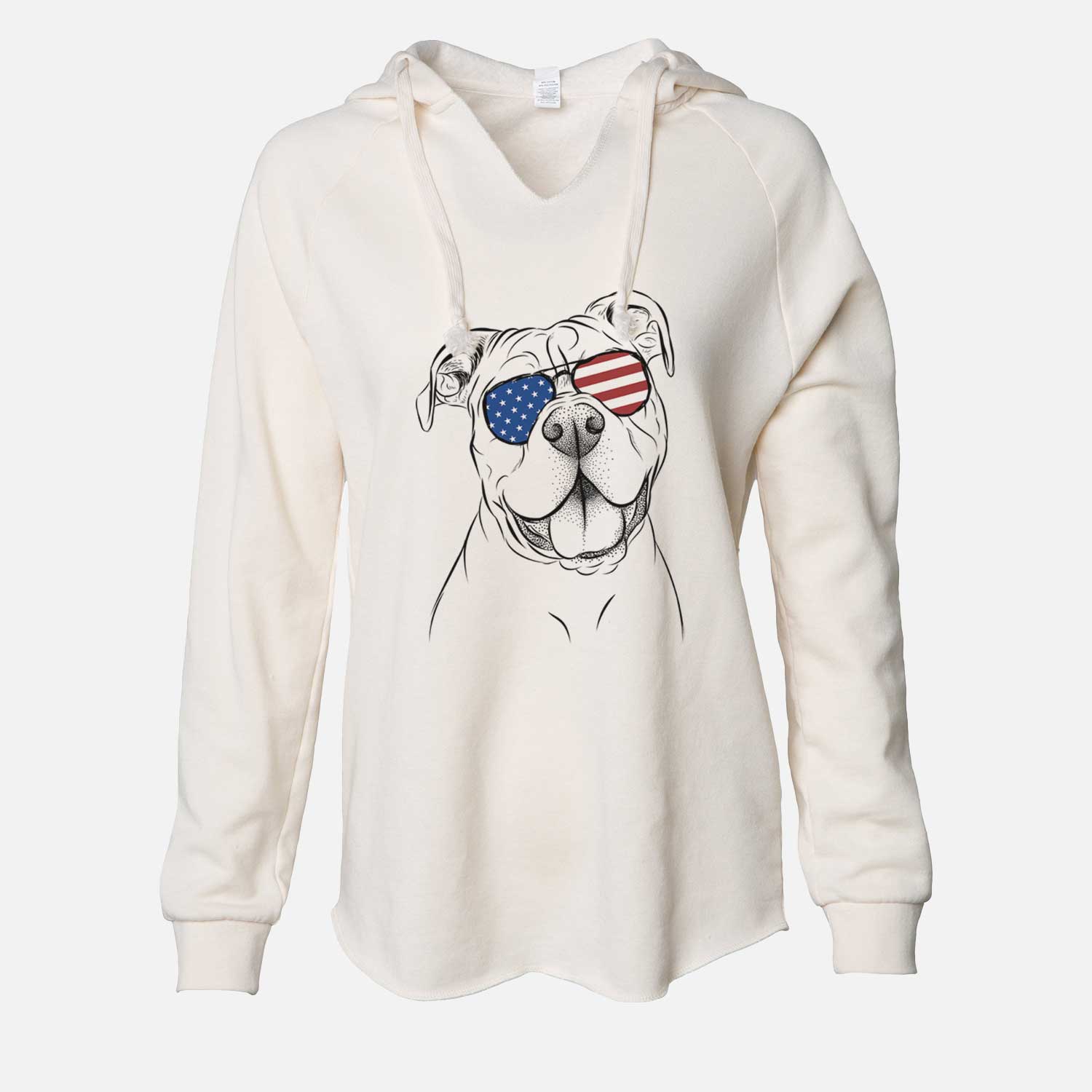 USA Bravo the Bulldog Mix - Cali Wave Hooded Sweatshirt