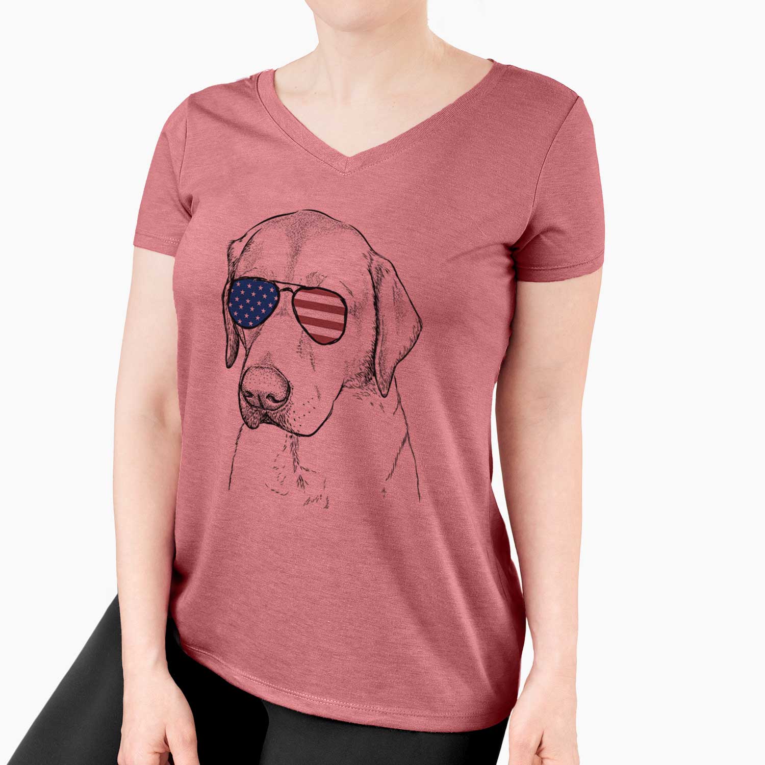 USA Braxton the Yellow Lab - Women's Perfect V-neck Shirt