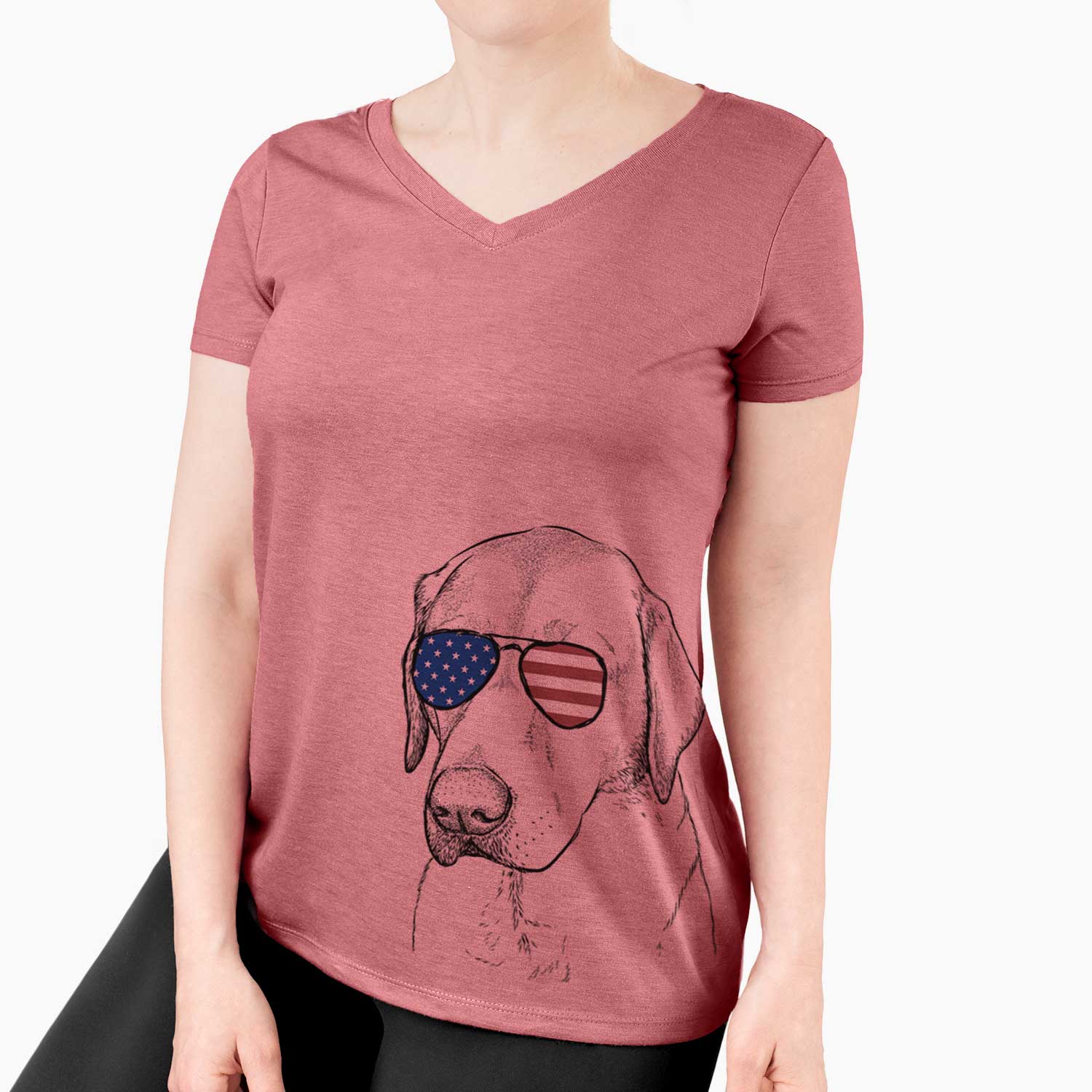 USA Braxton the Yellow Lab - Women's Perfect V-neck Shirt