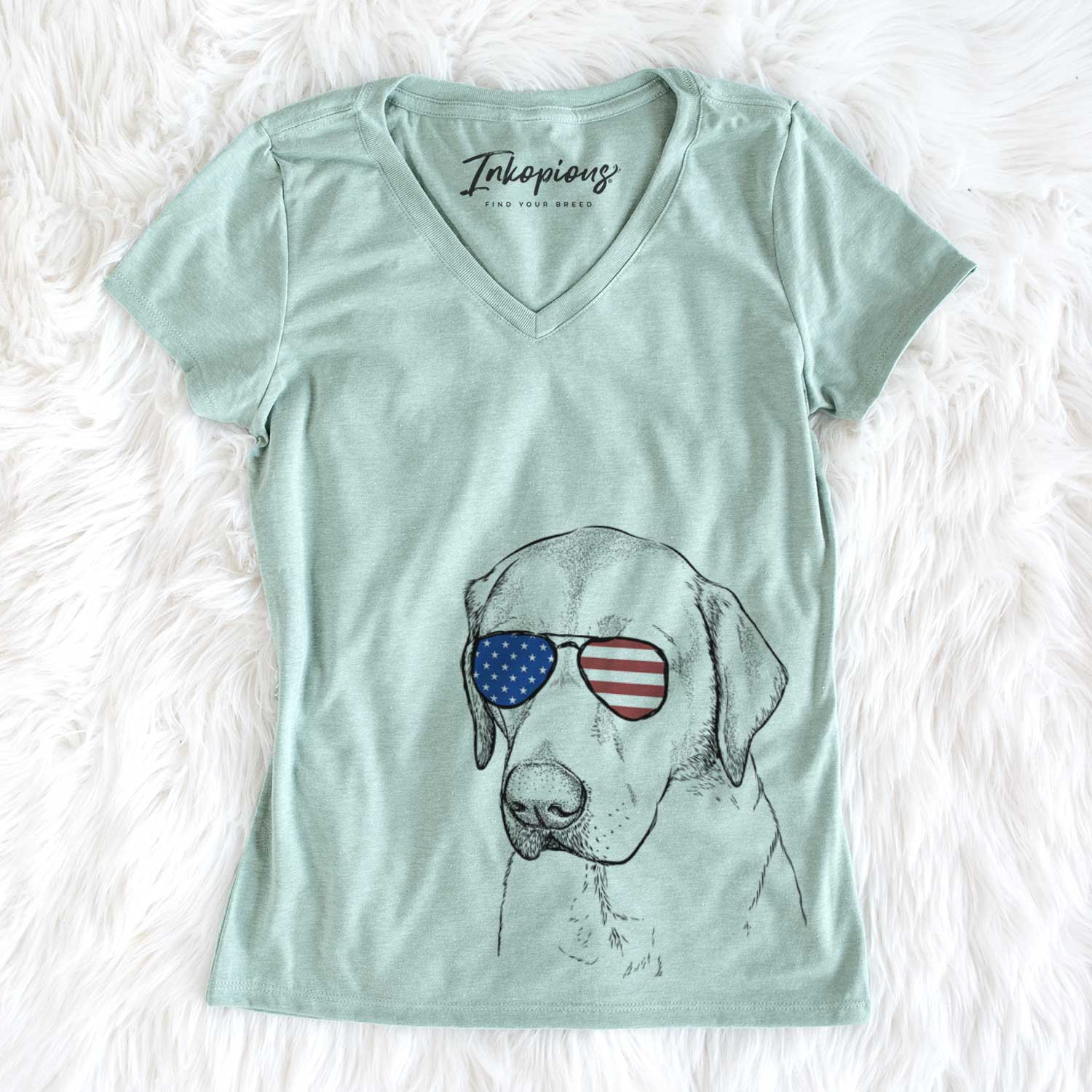 USA Braxton the Yellow Lab - Women's Perfect V-neck Shirt