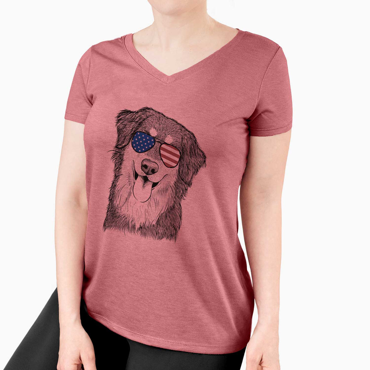 USA Brodie the Golden Aussie - Women's Perfect V-neck Shirt