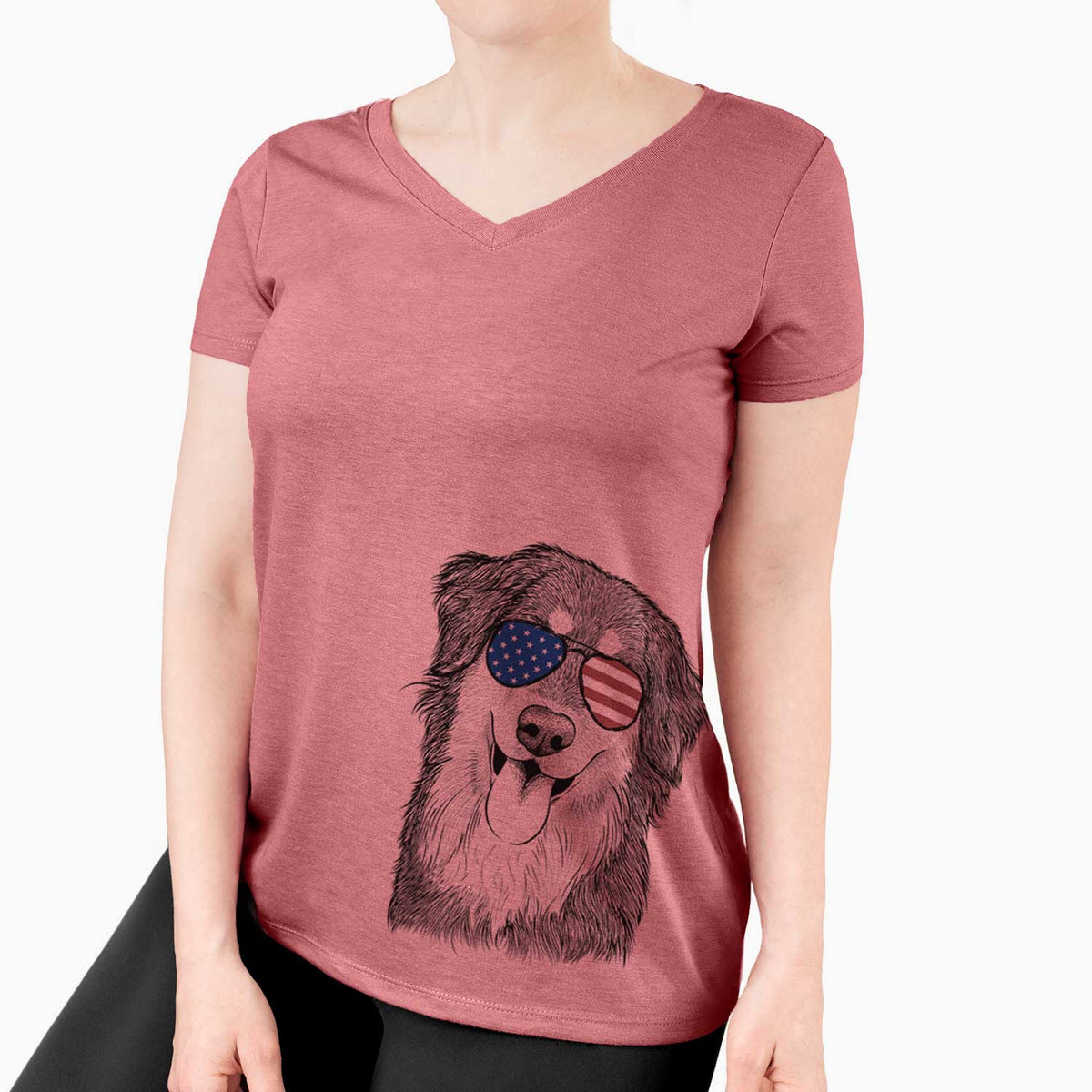 USA Brodie the Golden Aussie - Women's Perfect V-neck Shirt