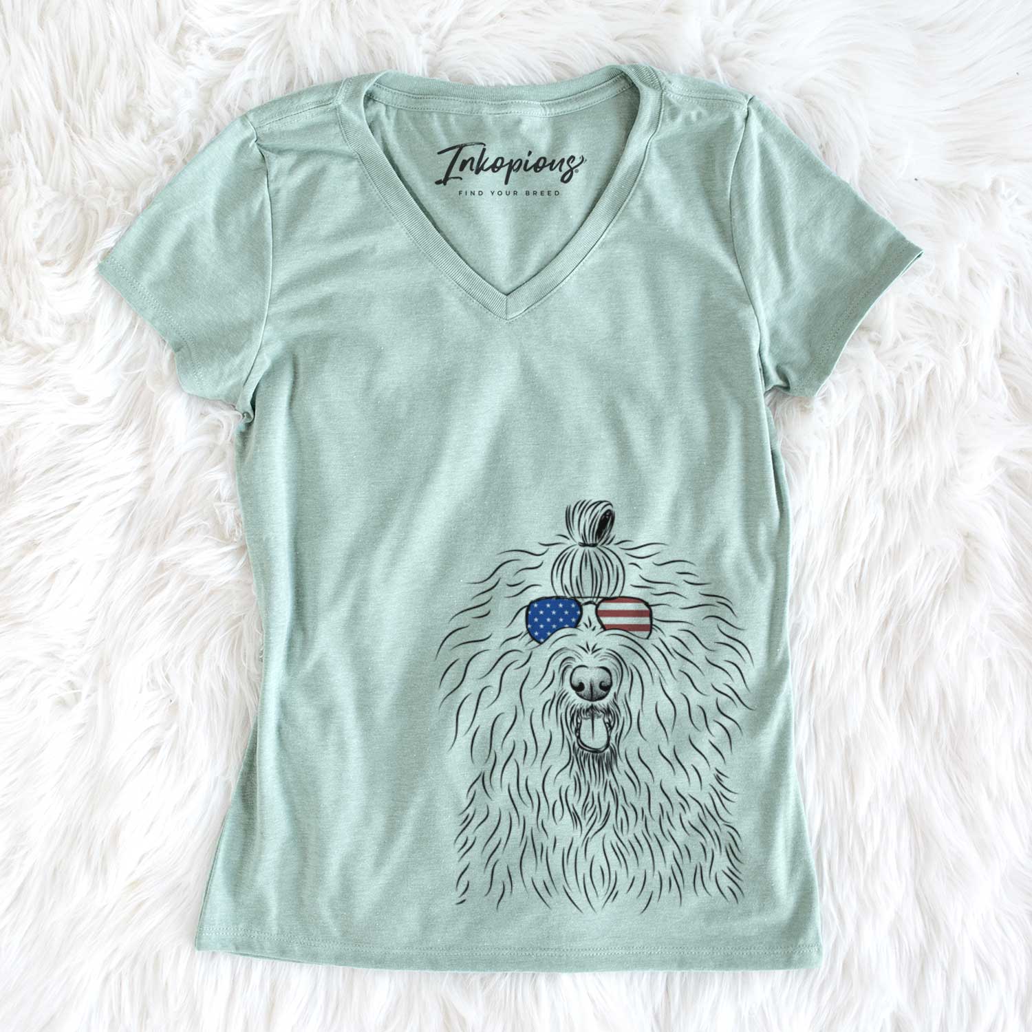 USA Brody the Old English Sheepdog - Women's Perfect V-neck Shirt