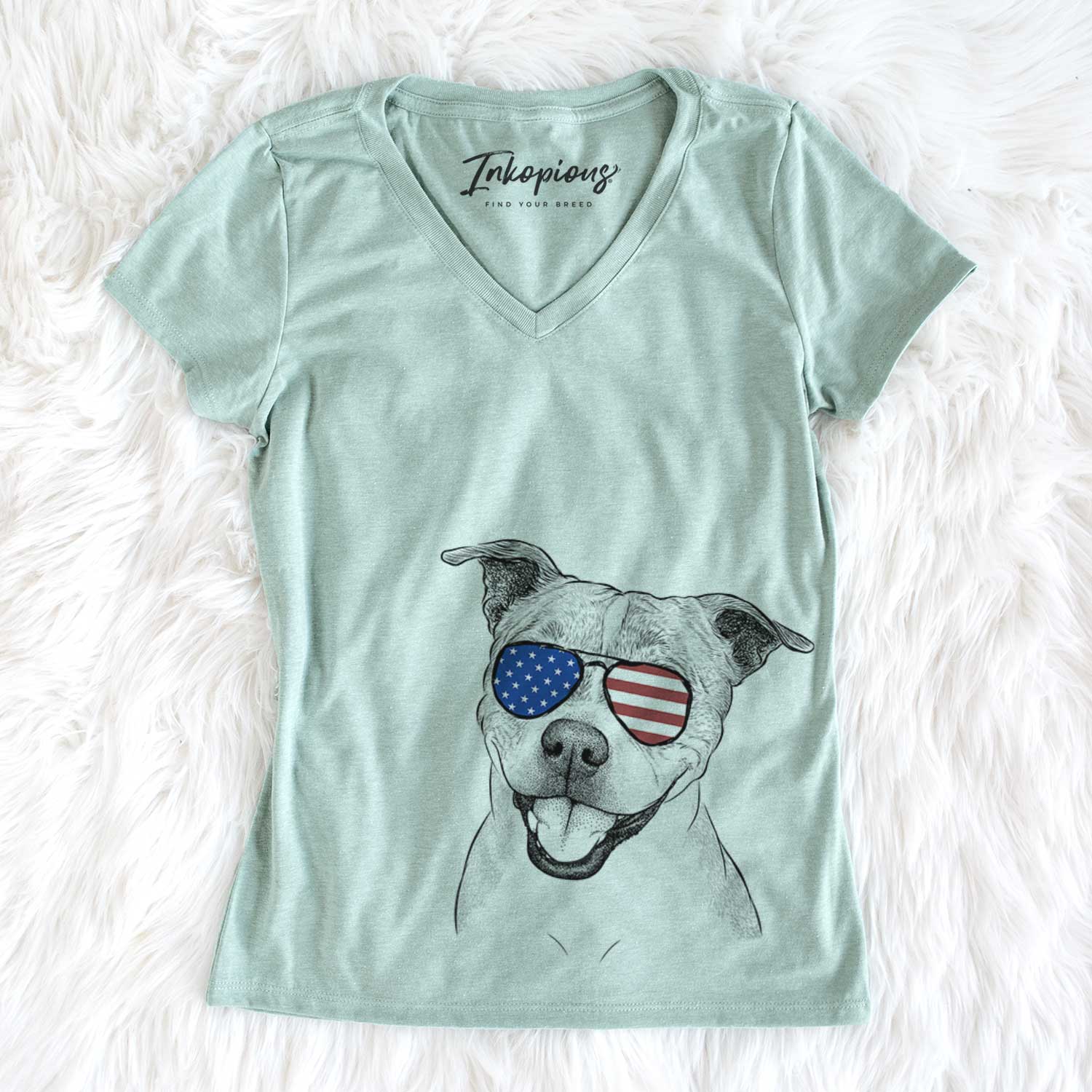 USA BrookLyn the Staffordshire Bull Terrier - Women's Perfect V-neck Shirt