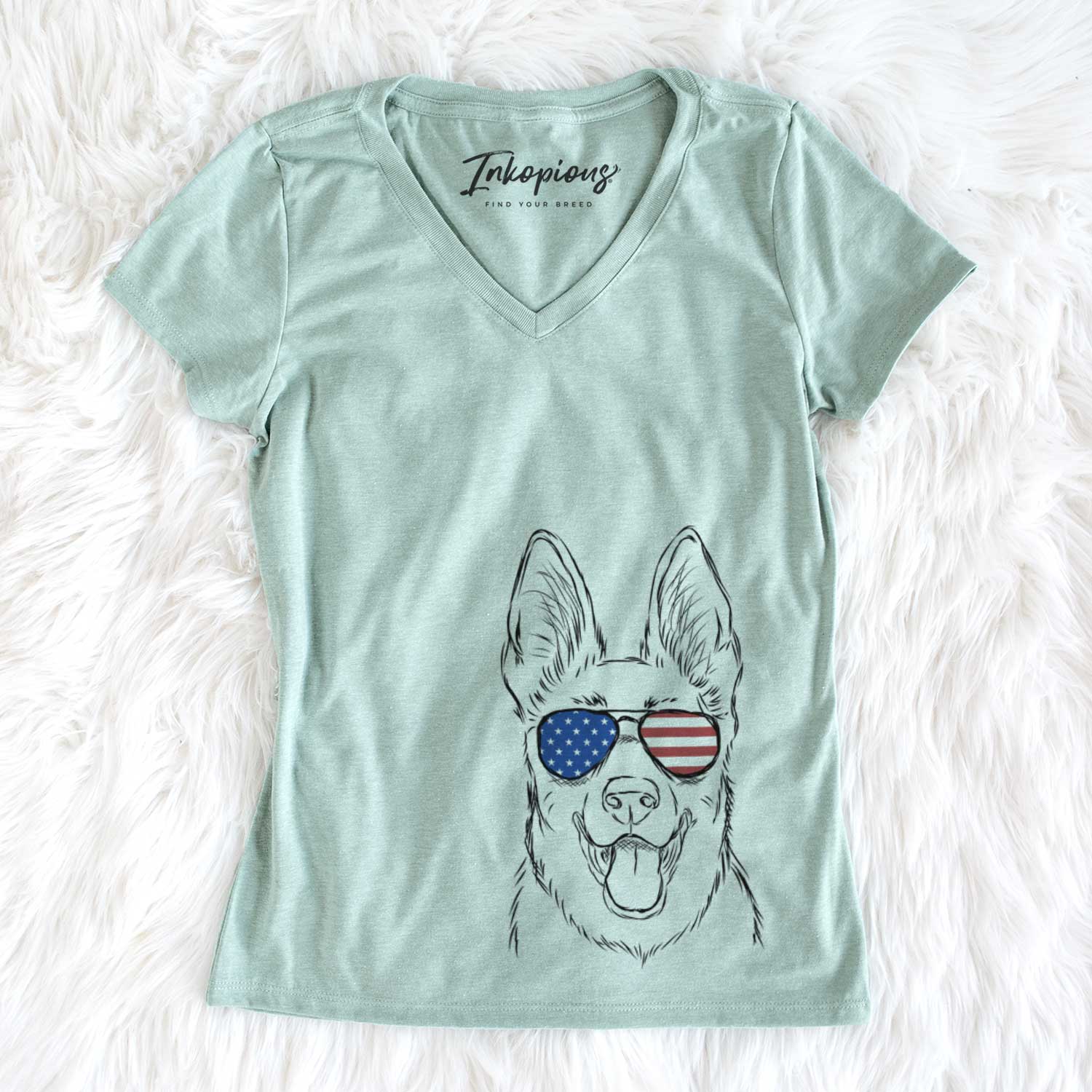 USA Brutus the German Shepherd - Women's Perfect V-neck Shirt