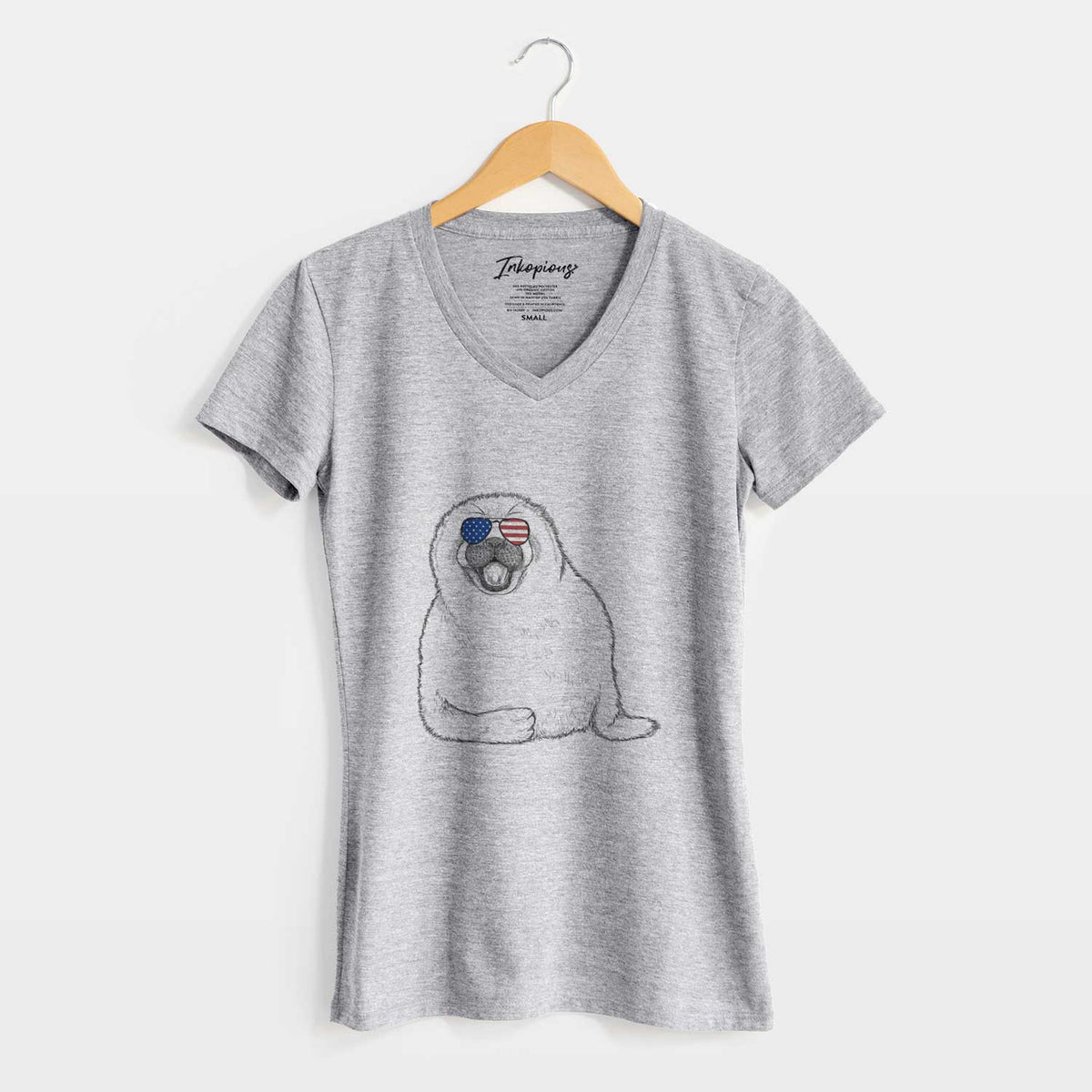 USA Bub the Harp Seal - Women&#39;s Perfect V-neck Shirt