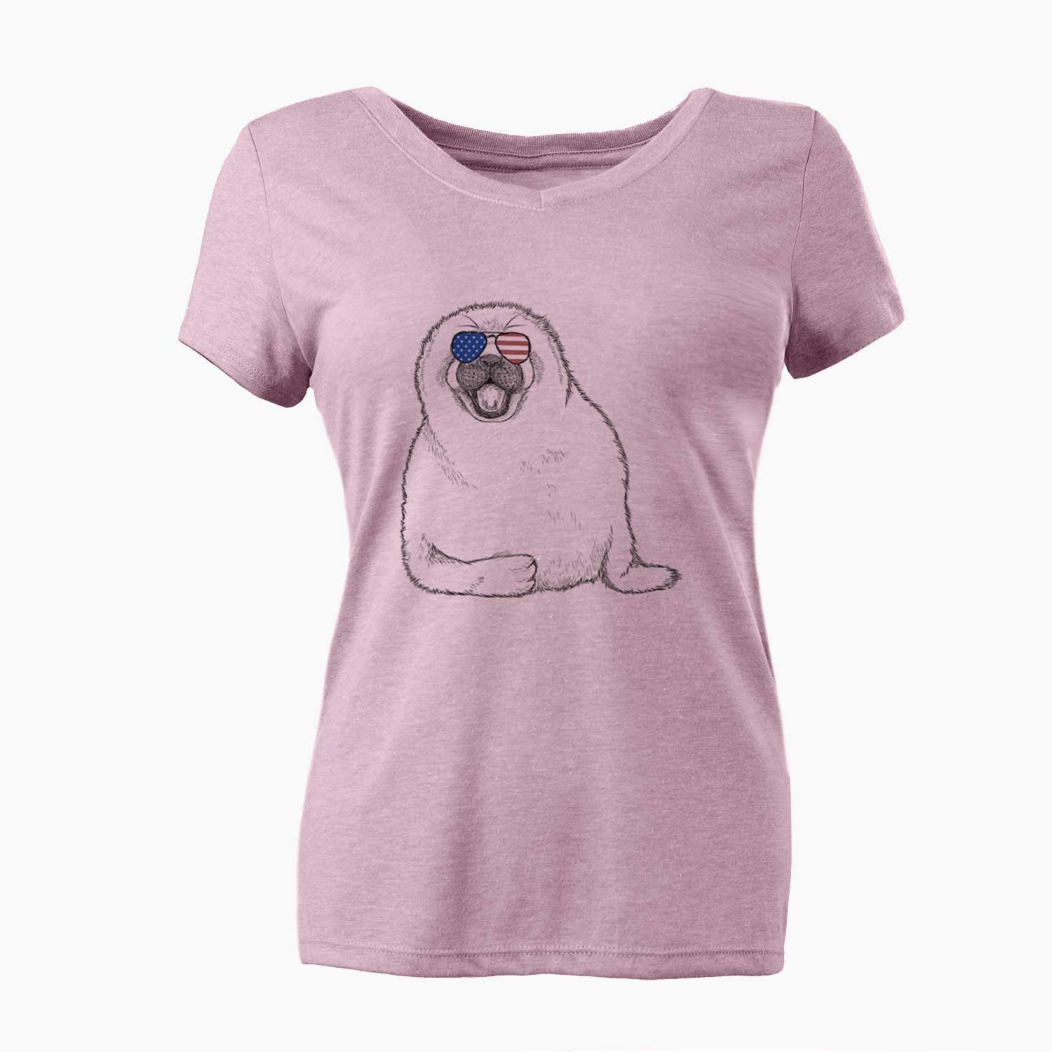 USA Bub the Harp Seal - Women's Perfect V-neck Shirt