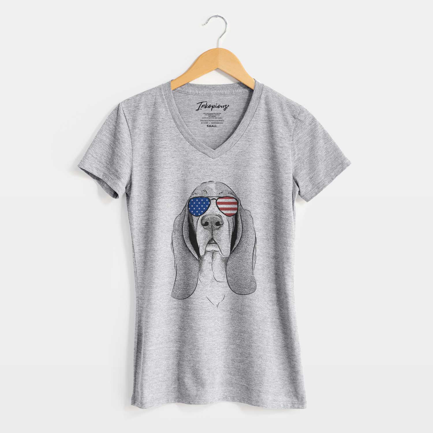 USA Buckley the Basset Hound - Women's Perfect V-neck Shirt