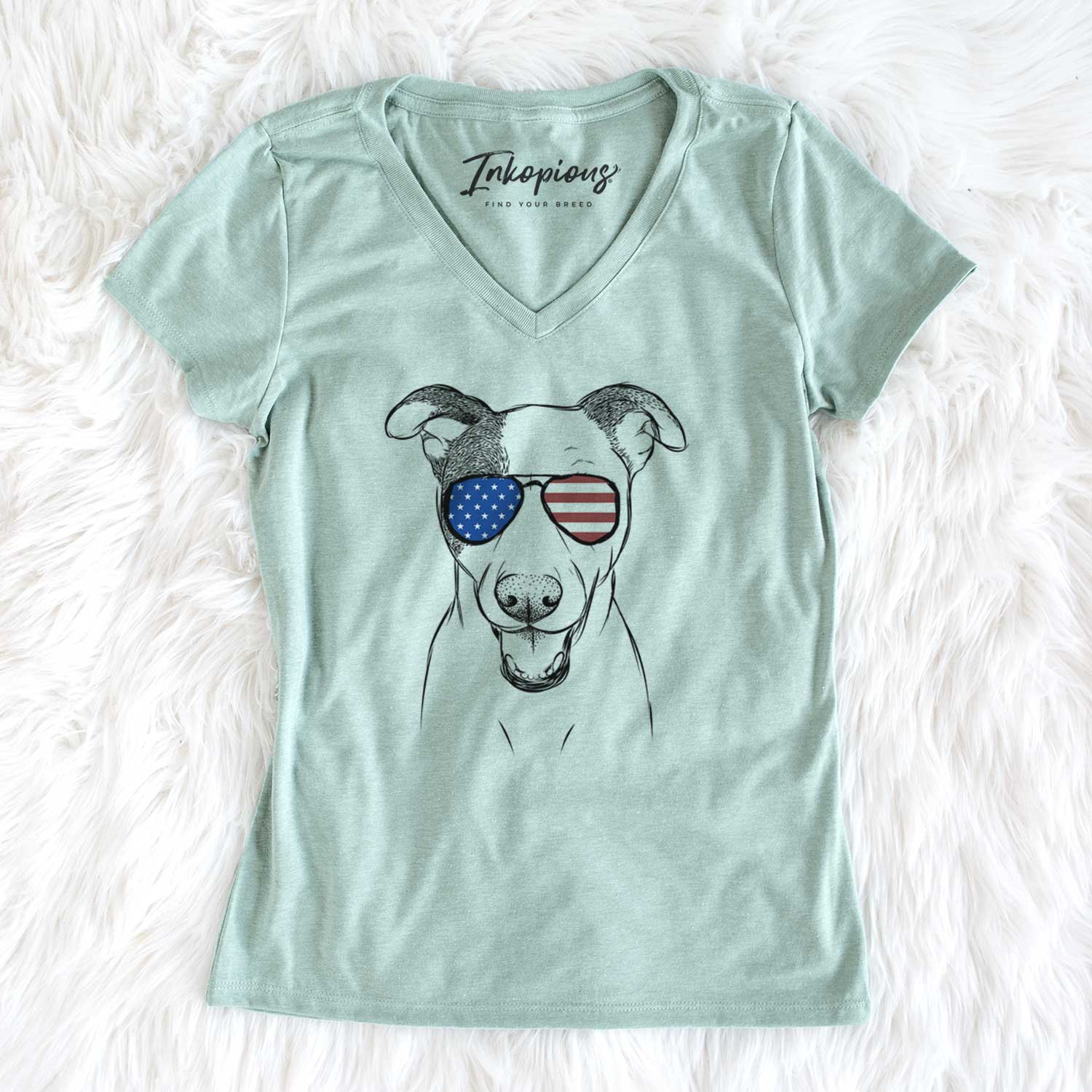 USA Bucky the Mixed Breed - Women's Perfect V-neck Shirt