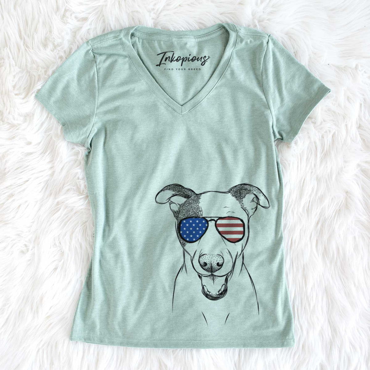 USA Bucky the Mixed Breed - Women's Perfect V-neck Shirt