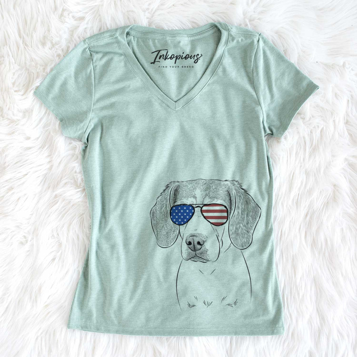 USA Bumbee the Beagle - Women's Perfect V-neck Shirt