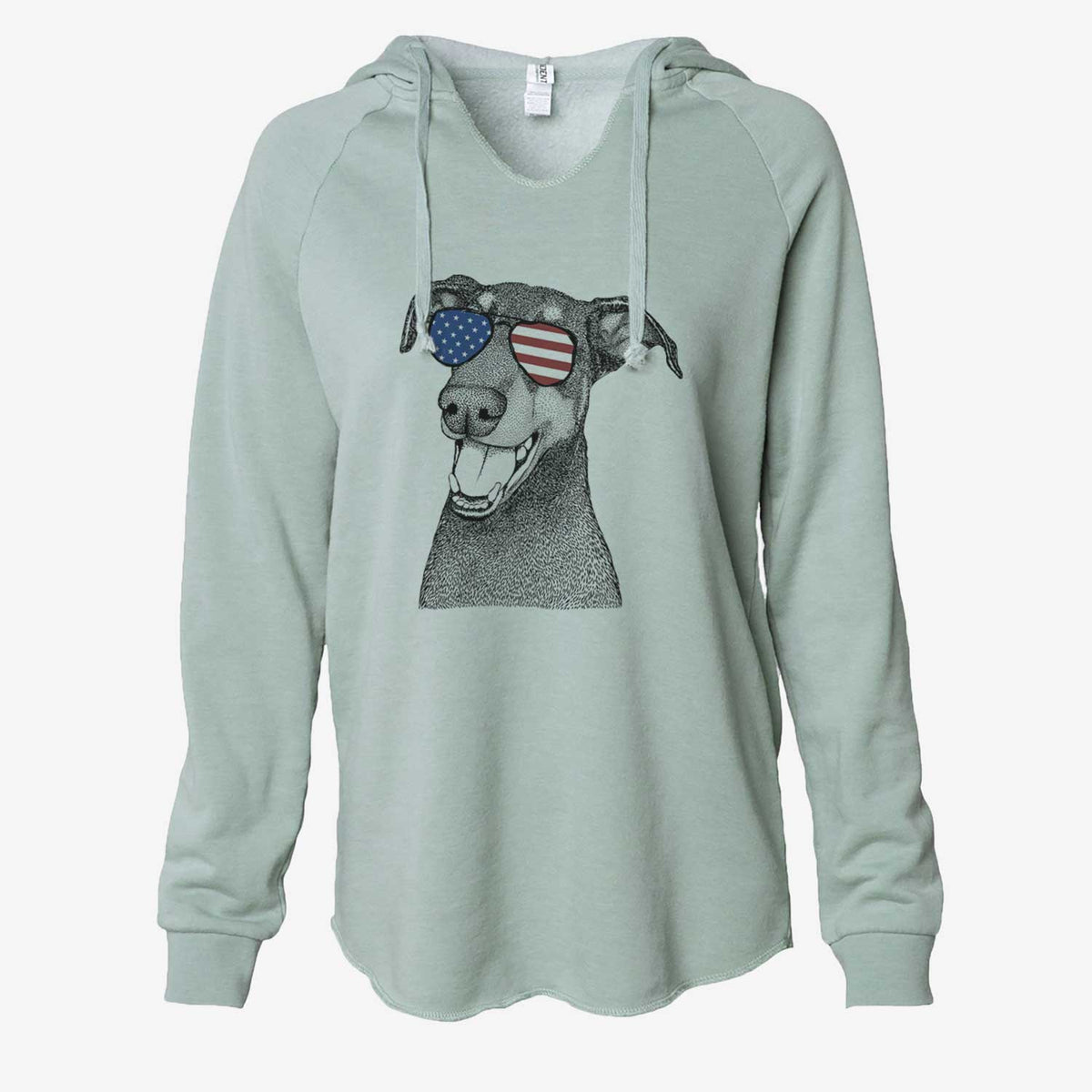 USA Bunnie the Doberman Pinscher - Cali Wave Hooded Sweatshirt
