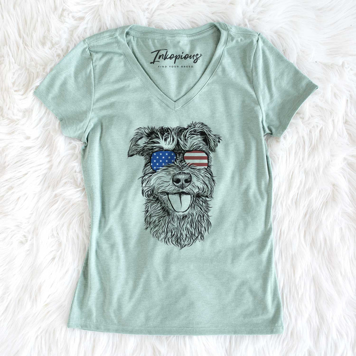 USA Buster the Schnoodle - Women's Perfect V-neck Shirt
