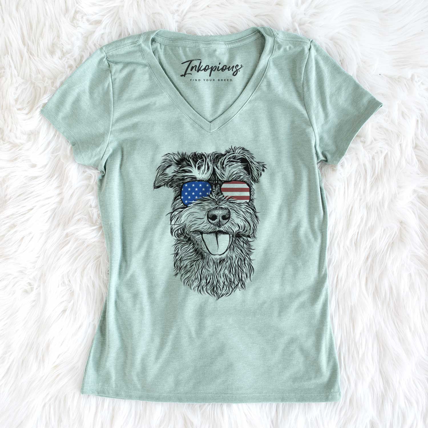 USA Buster the Schnoodle - Women's Perfect V-neck Shirt