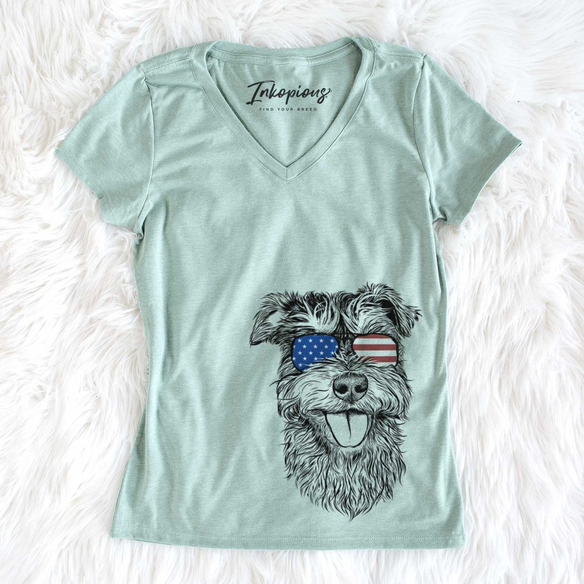 USA Buster the Schnoodle - Women's Perfect V-neck Shirt