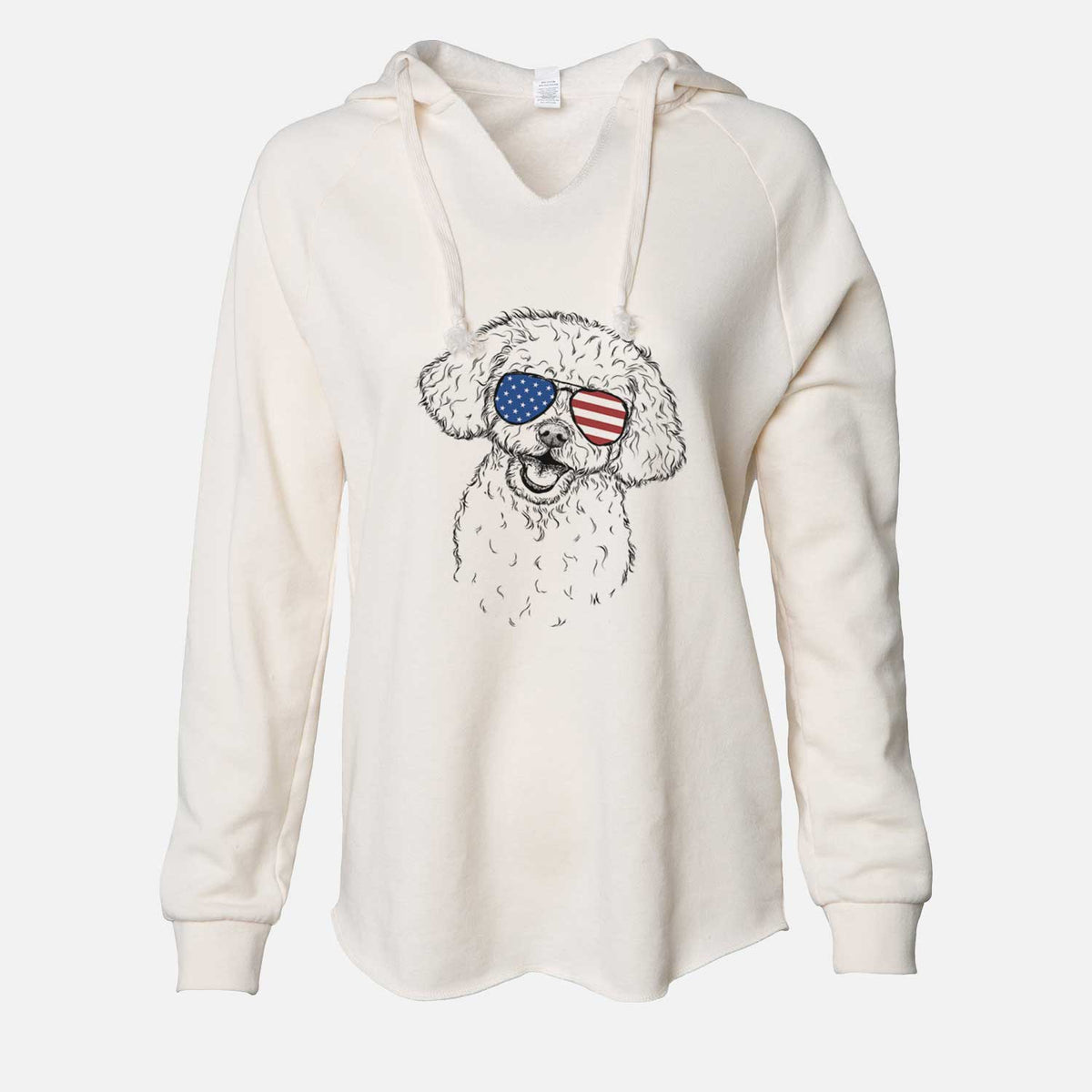 USA Caesar the Bichon Frise - Cali Wave Hooded Sweatshirt