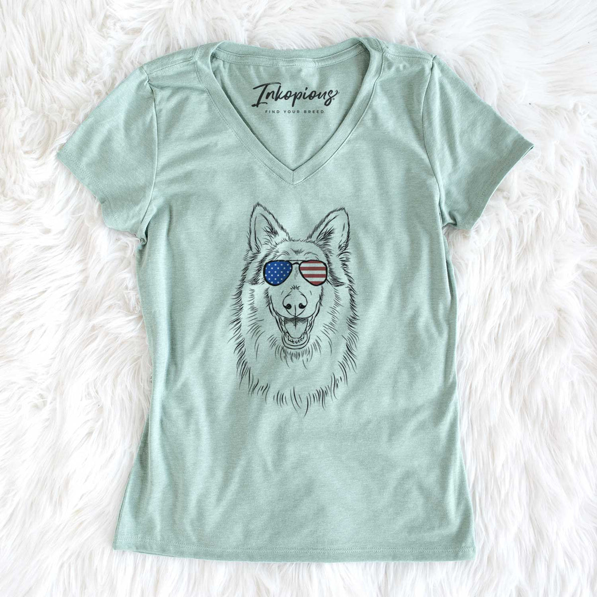 USA Cannon the Rough Collie - Women's Perfect V-neck Shirt