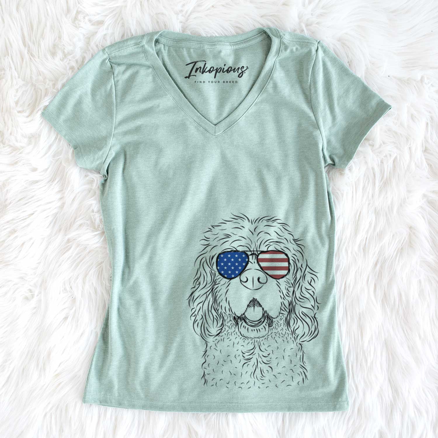 USA Casey the American Cocker Spaniel - Women's Perfect V-neck Shirt