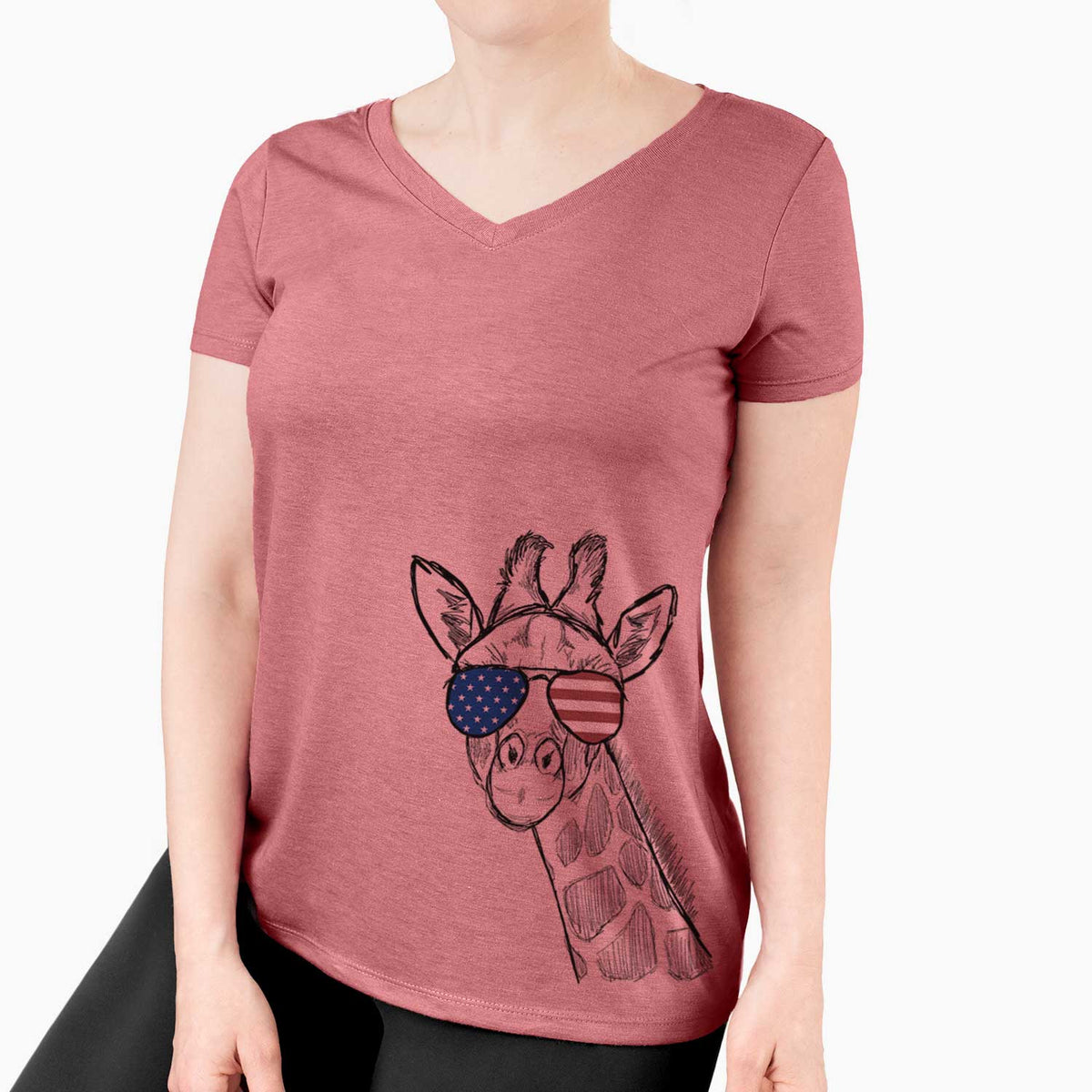 USA Cedrick the Giraffe - Women's Perfect V-neck Shirt