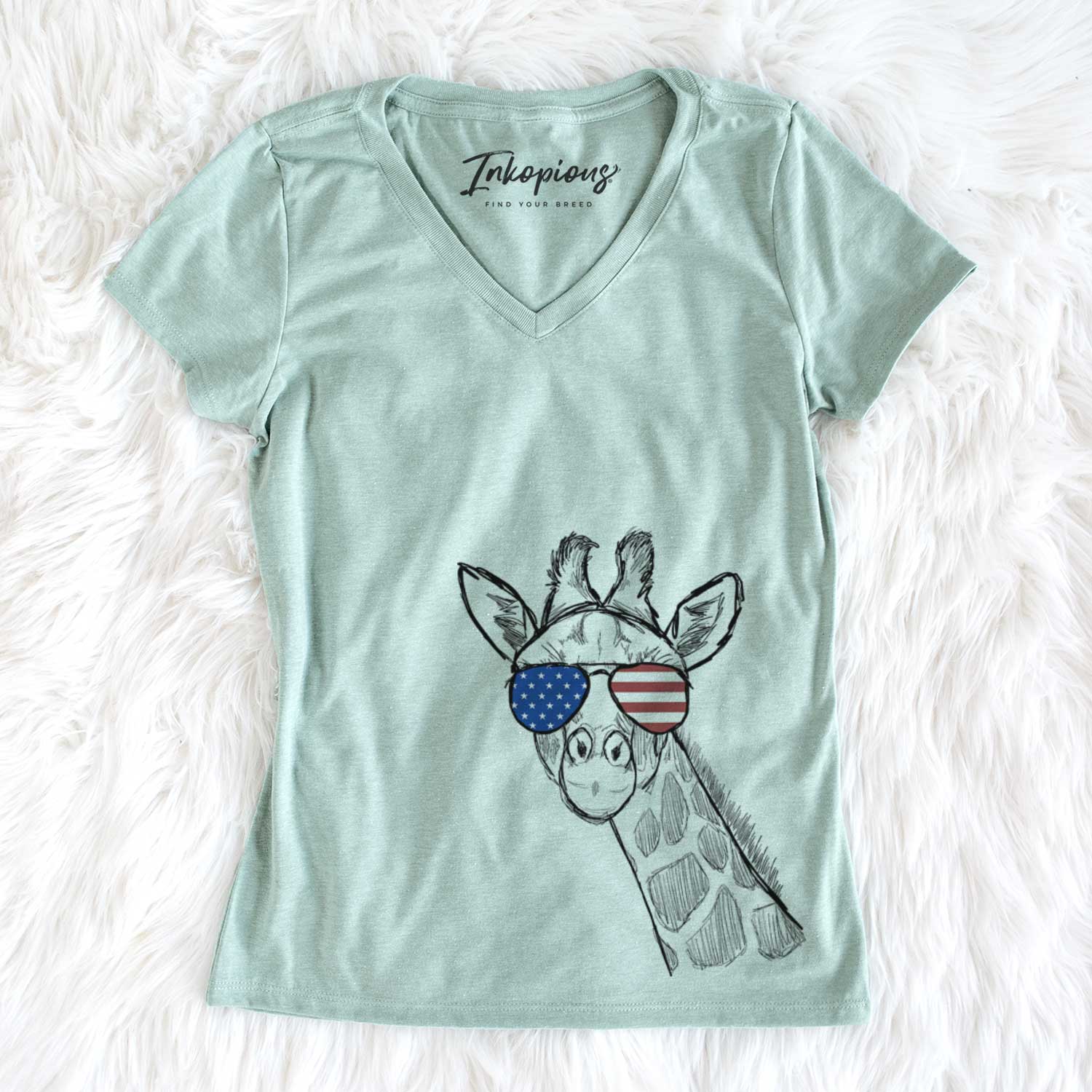 USA Cedrick the Giraffe - Women's Perfect V-neck Shirt