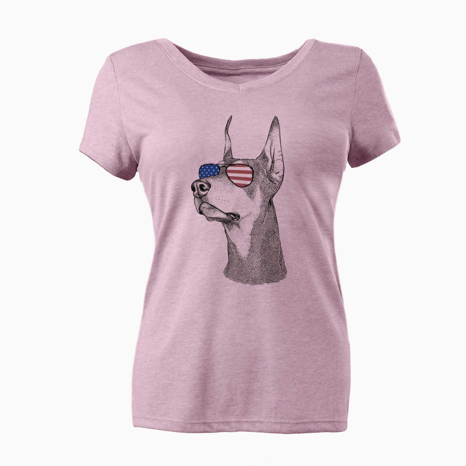 USA Cenza the Doberman Pinscher - Women's Perfect V-neck Shirt