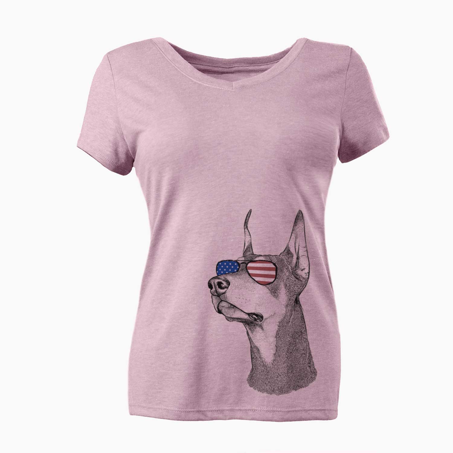 USA Cenza the Doberman Pinscher - Women's Perfect V-neck Shirt