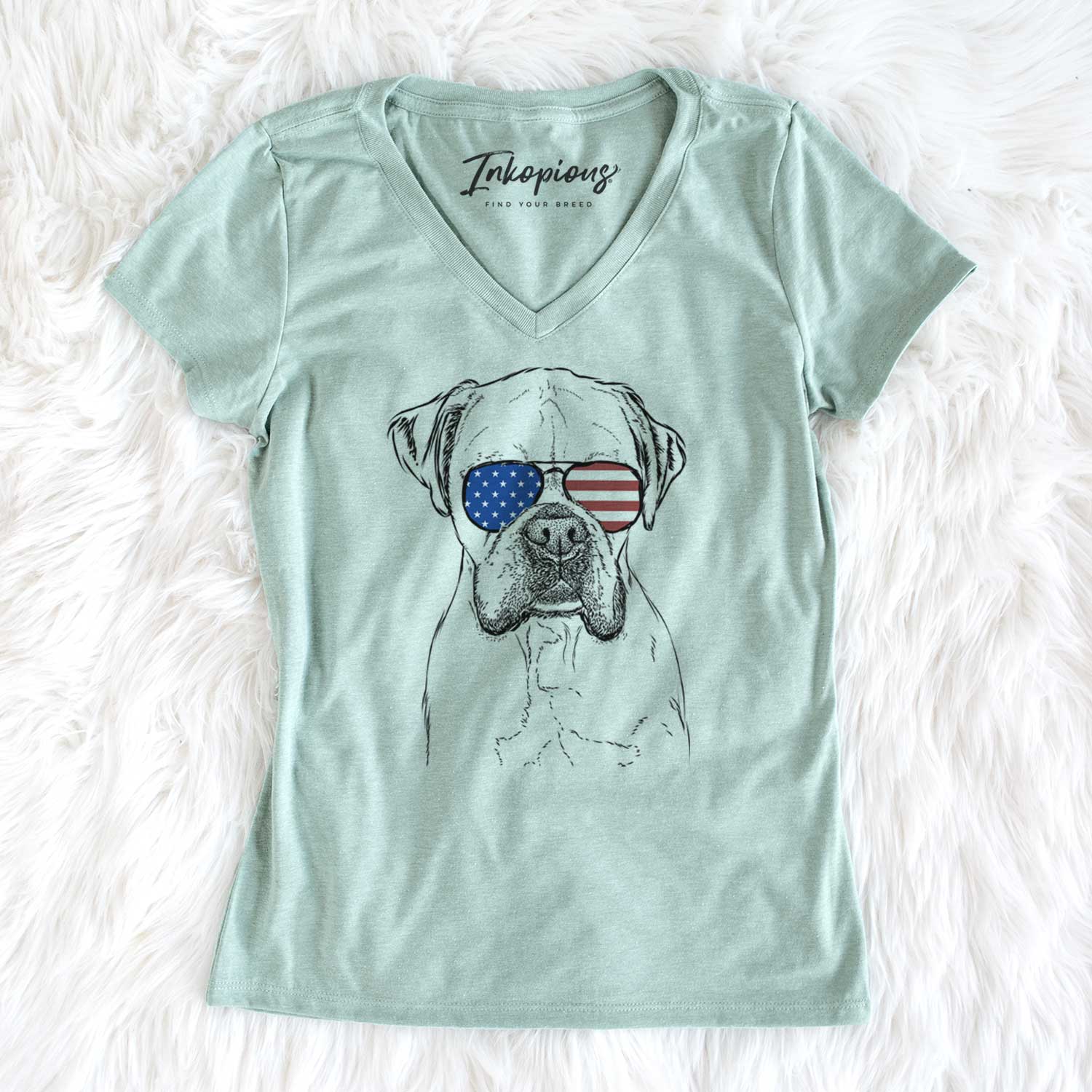 USA Champion Bentley the Boxer - Women's Perfect V-neck Shirt
