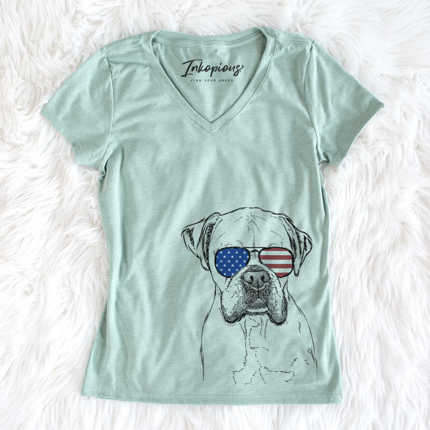 USA Champion Bentley the Boxer - Women's Perfect V-neck Shirt