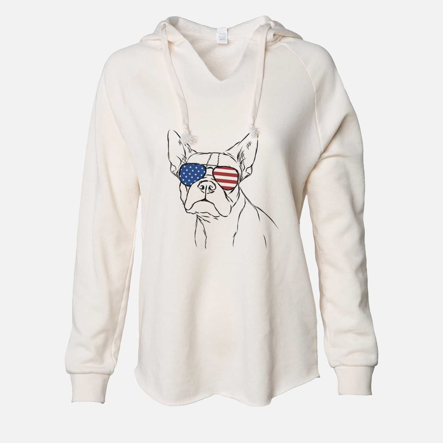 USA Charles the Boston Terrier - Cali Wave Hooded Sweatshirt