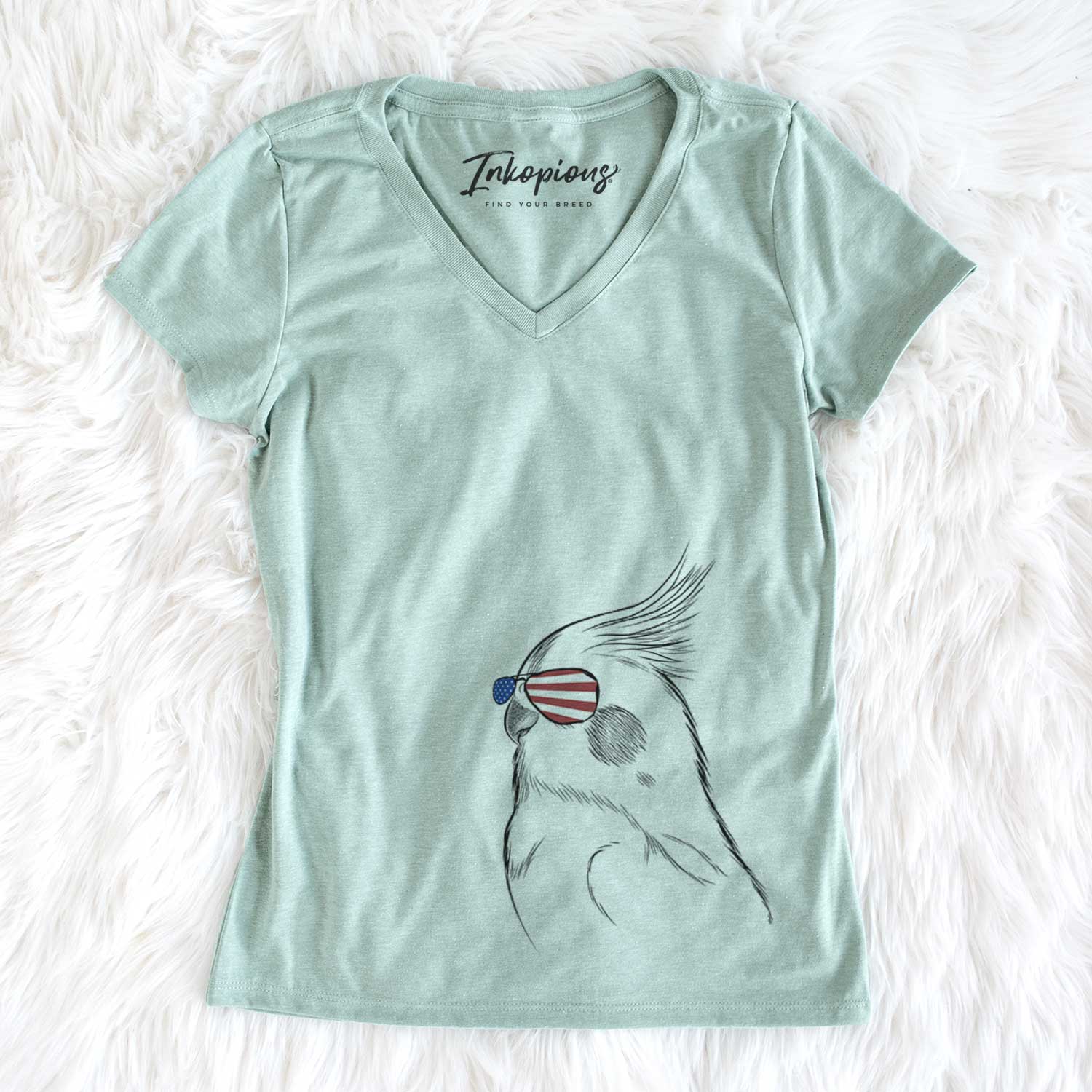 USA Charlie the Cockatiel - Women's Perfect V-neck Shirt