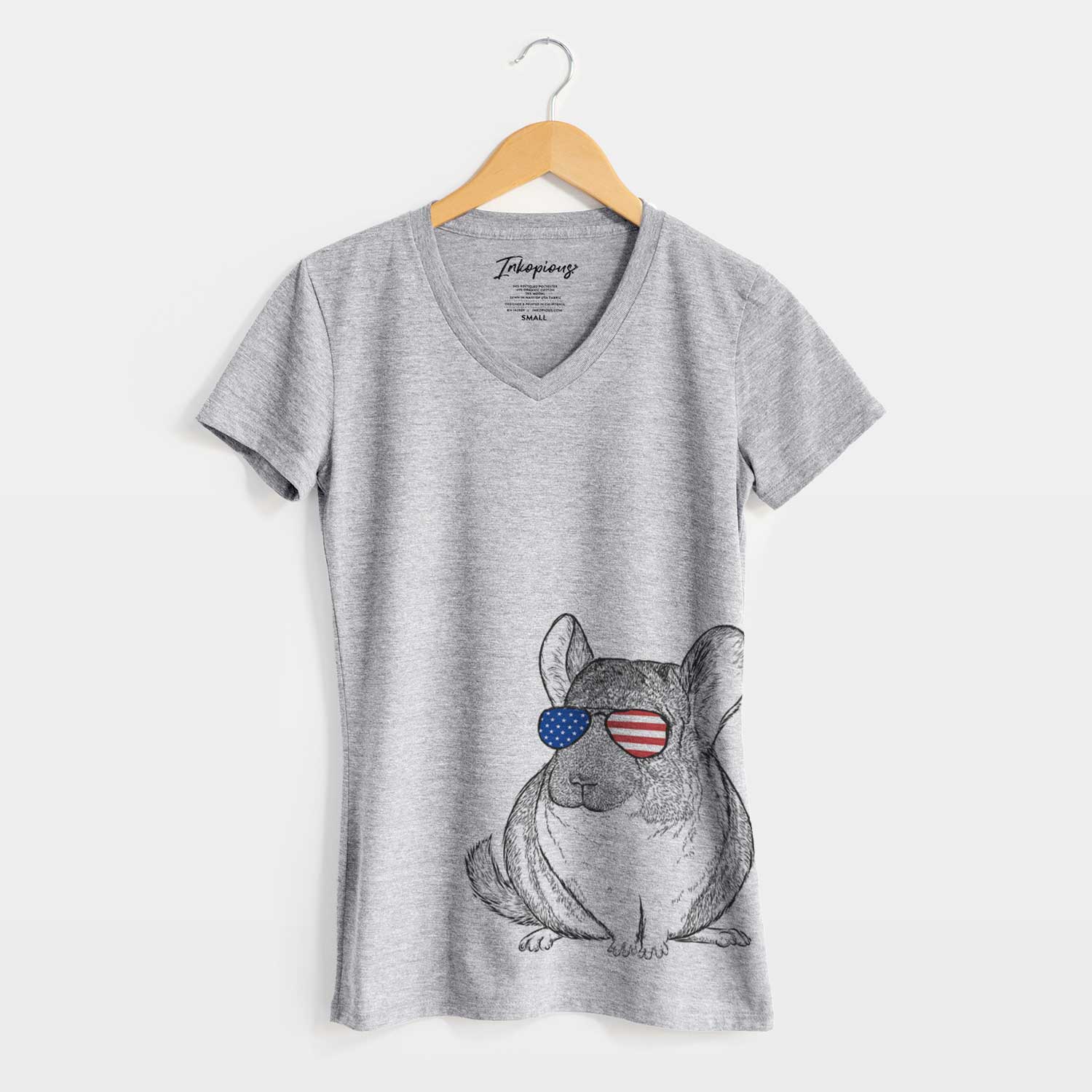 USA Cheddar the Chinchilla - Women's Perfect V-neck Shirt