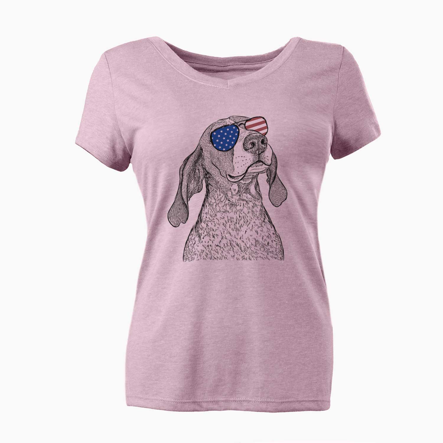 USA Chester the Red Tick Coonhound - Women's Perfect V-neck Shirt