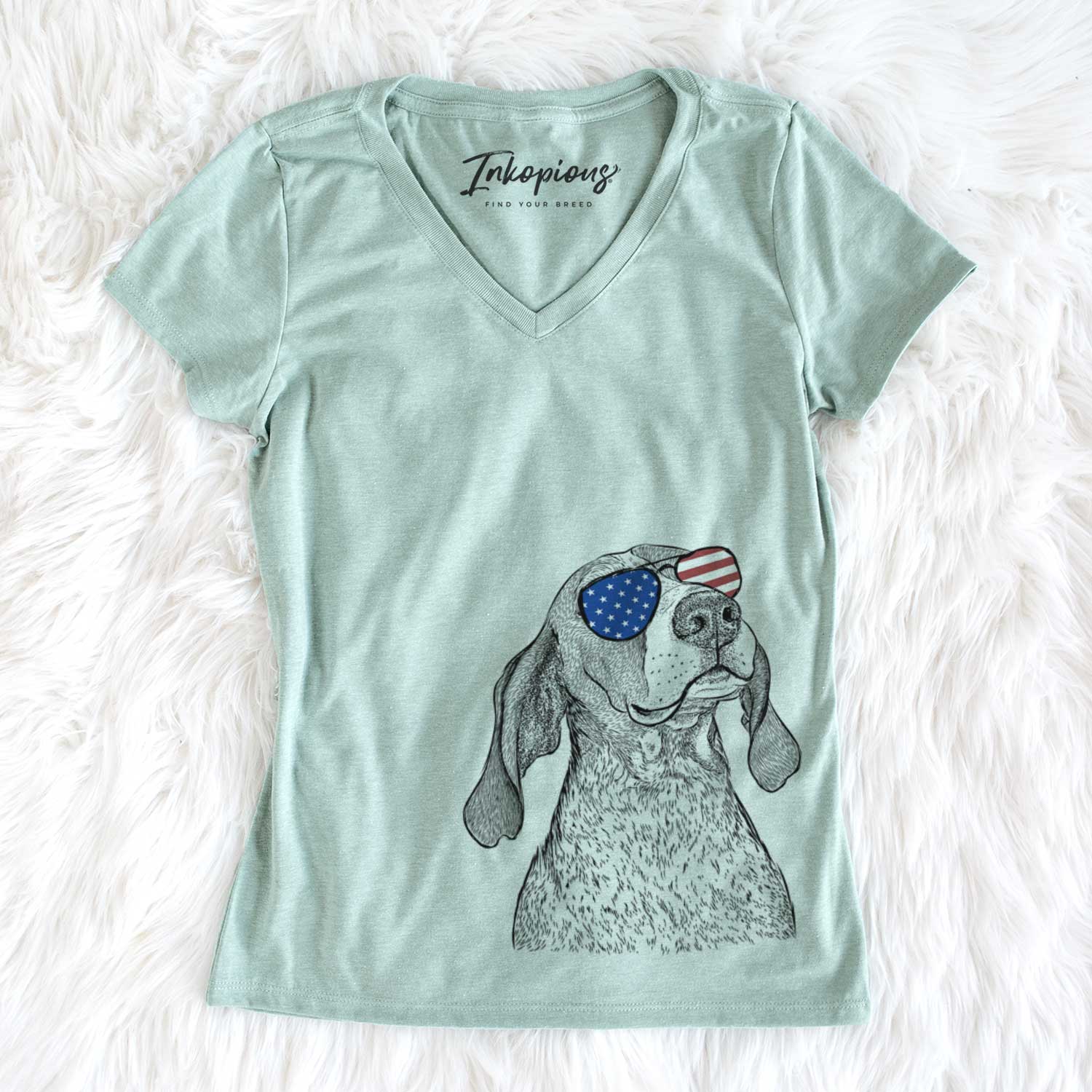 USA Chester the Red Tick Coonhound - Women's Perfect V-neck Shirt