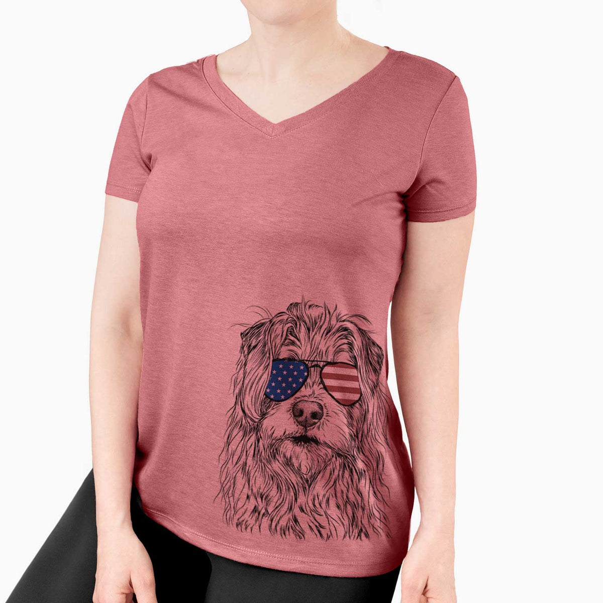 USA Chester the Terrier Mix - Women's Perfect V-neck Shirt
