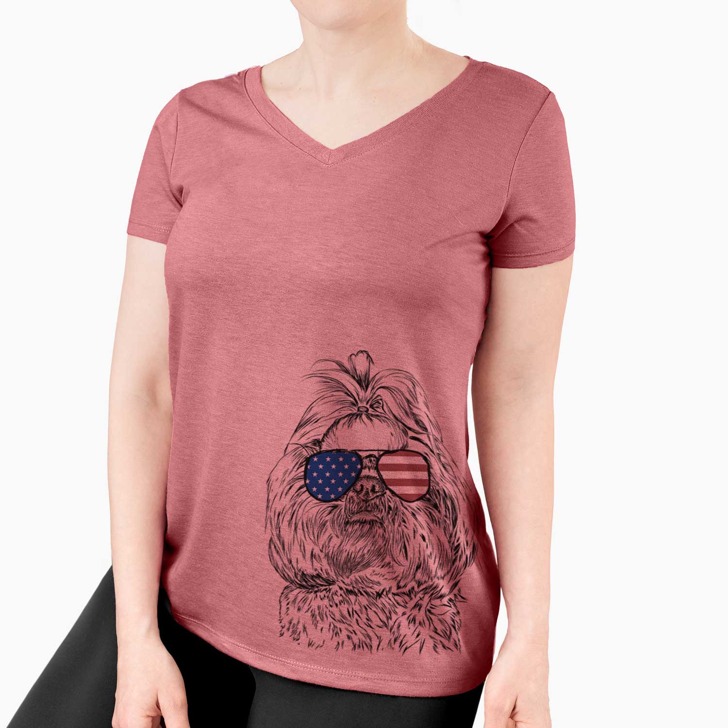 USA Chewie the Shih Tzu - Women's Perfect V-neck Shirt