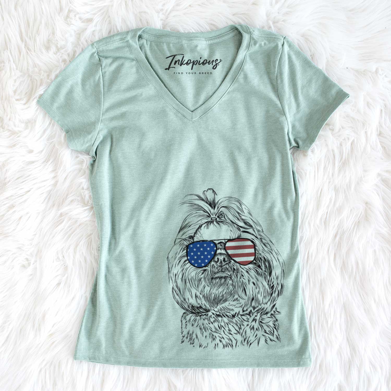 USA Chewie the Shih Tzu - Women's Perfect V-neck Shirt