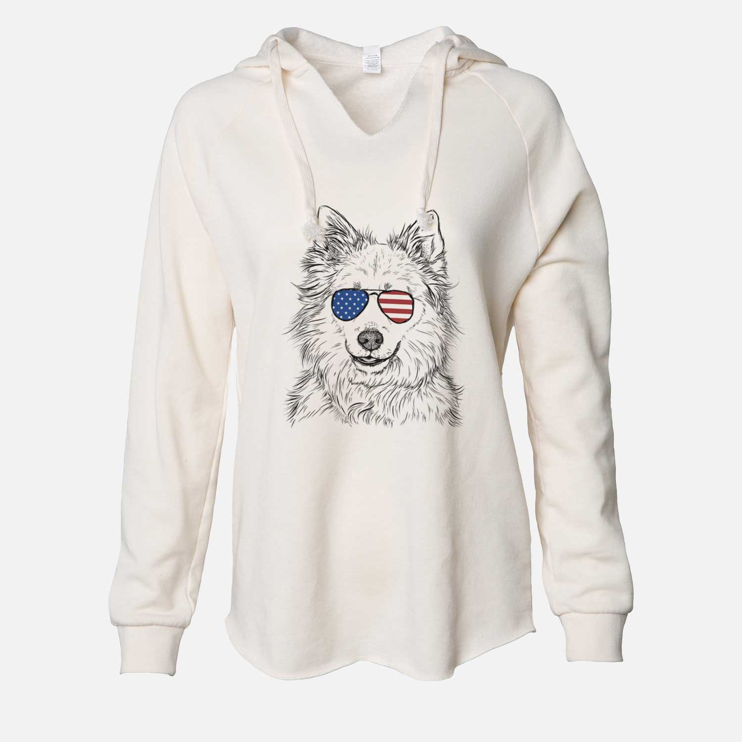 USA Chia the Samoyed Husky Mix - Cali Wave Hooded Sweatshirt