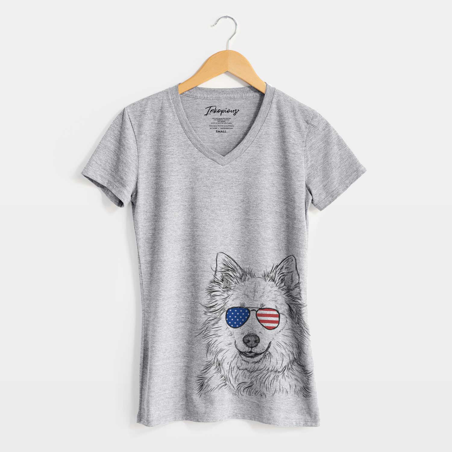 USA Chia the Samoyed Husky Mix - Women's Perfect V-neck Shirt