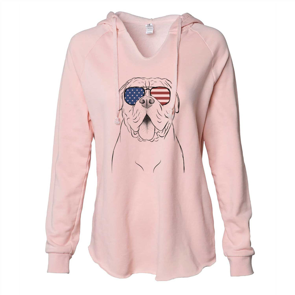 USA Chief the Boxer Bulldog Mix - Cali Wave Hooded Sweatshirt