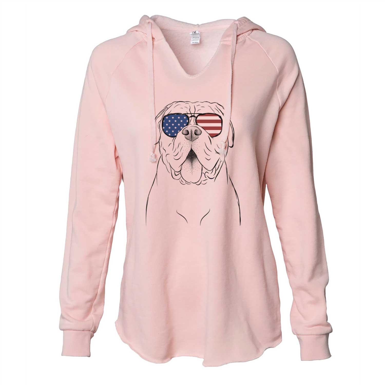 USA Chief the Boxer Bulldog Mix - Cali Wave Hooded Sweatshirt