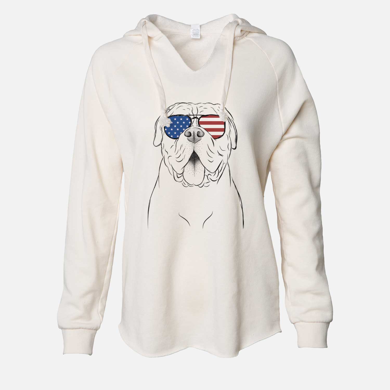 USA Chief the Boxer Bulldog Mix - Cali Wave Hooded Sweatshirt