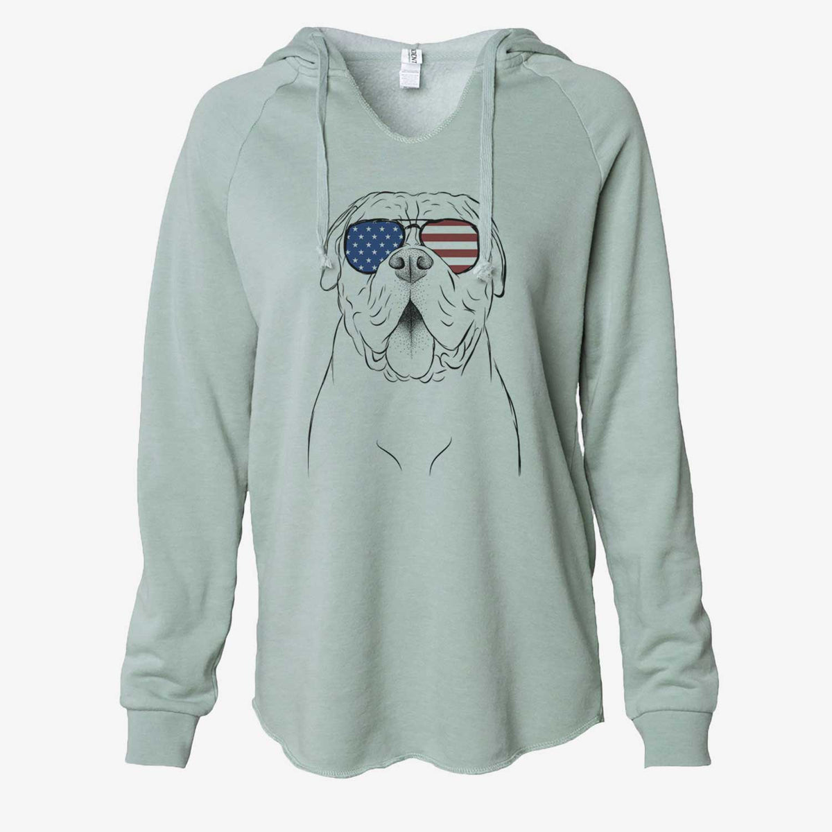 USA Chief the Boxer Bulldog Mix - Cali Wave Hooded Sweatshirt