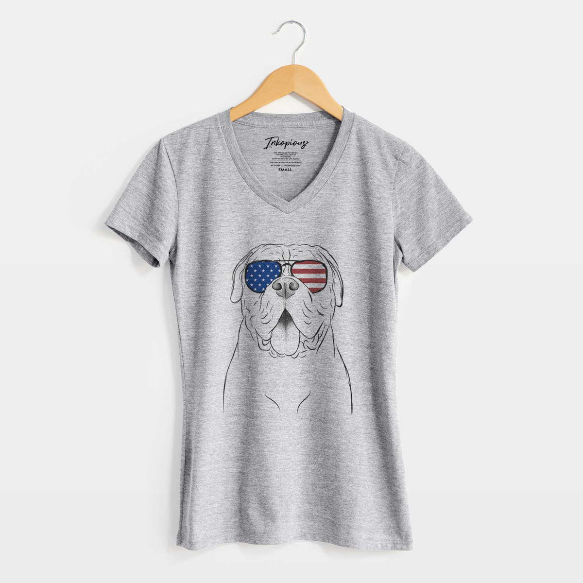 USA Chief the Boxer Bulldog Mix - Women&#39;s Perfect V-neck Shirt